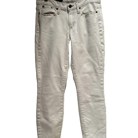 J. Crew Toothpick Skinny Jeans Women's Size 28 Mid Rise Ivory Stretch Denim - Picture 1 of 3